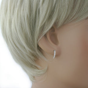 Sterling Silver Petite Cubic Zirconia Huggie Earring