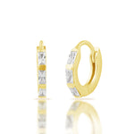 Sterling Silver Gold Plated Cubic Zirconia Huggie Earring