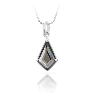 Sterling Silver Black Diamond Austrian Crystal Pendant