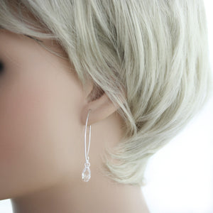 Sterling Silver Austrian Crystal Hook Earrings