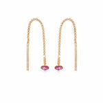 Davvero Sterling Silver Gold Pink Austrian Crystals Thread Earring