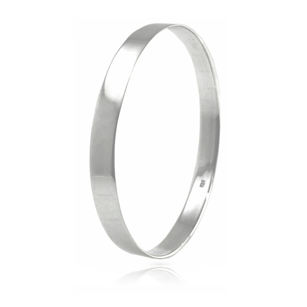 Sterling Silver Solid 8mm Plain Bangle