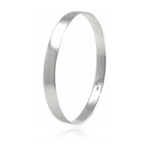 Sterling Silver Solid 8mm Plain Bangle