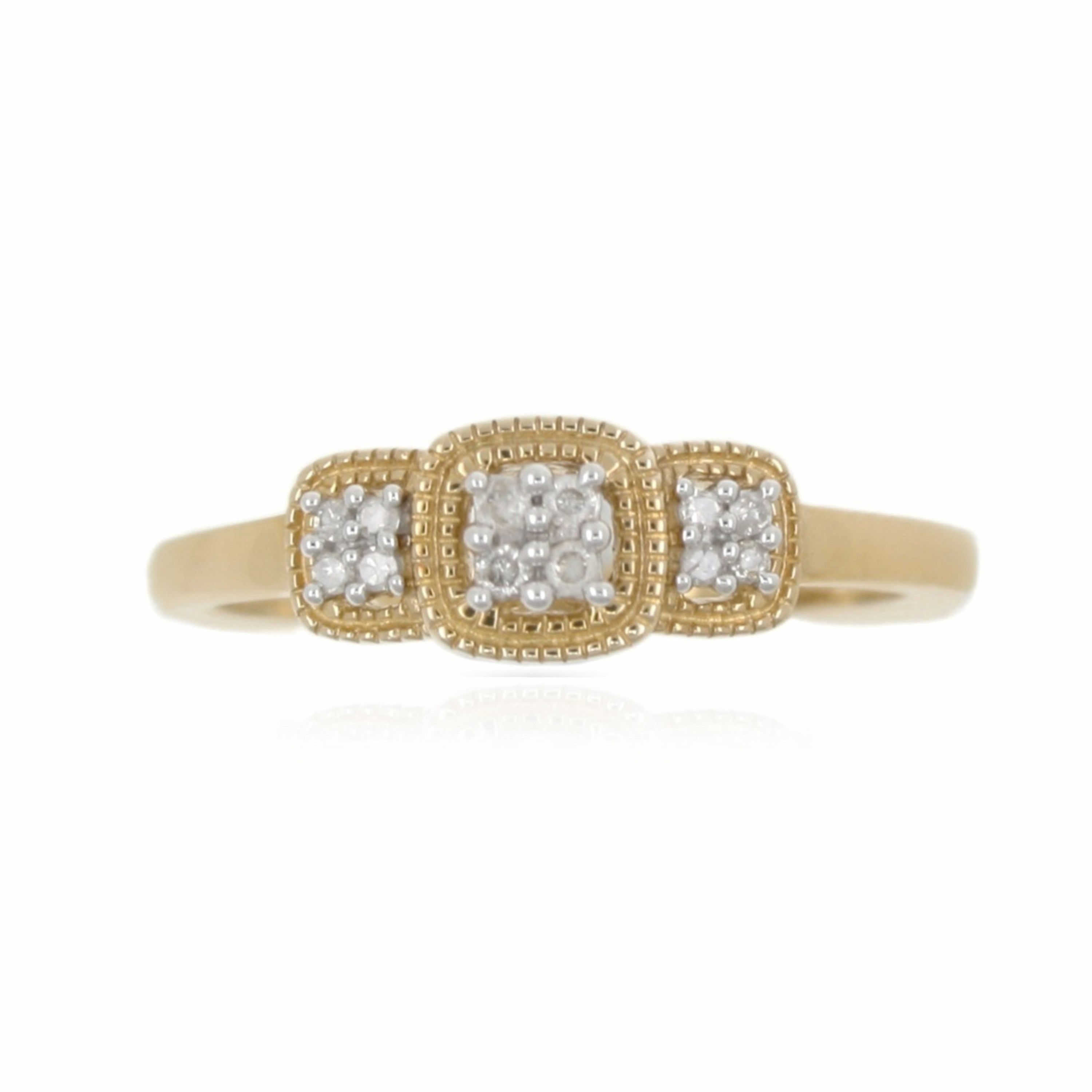 9ct 3 Stone Cluster Style Ring