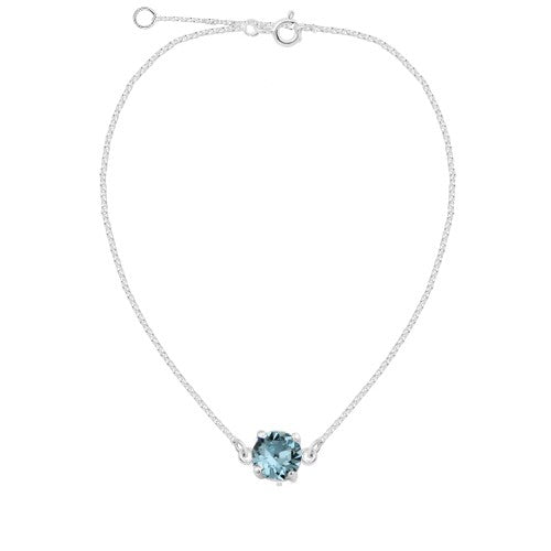 Sterling Silver Anklet with crystals from Swarovski® Aqua