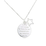 Sterling Silver Friends Message Disc Star Pendant
