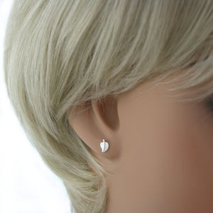 Sterling Silver Petite Leaf Stud Earrings