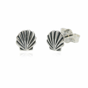 Sterling Silver Petite Shell Stud Earrings