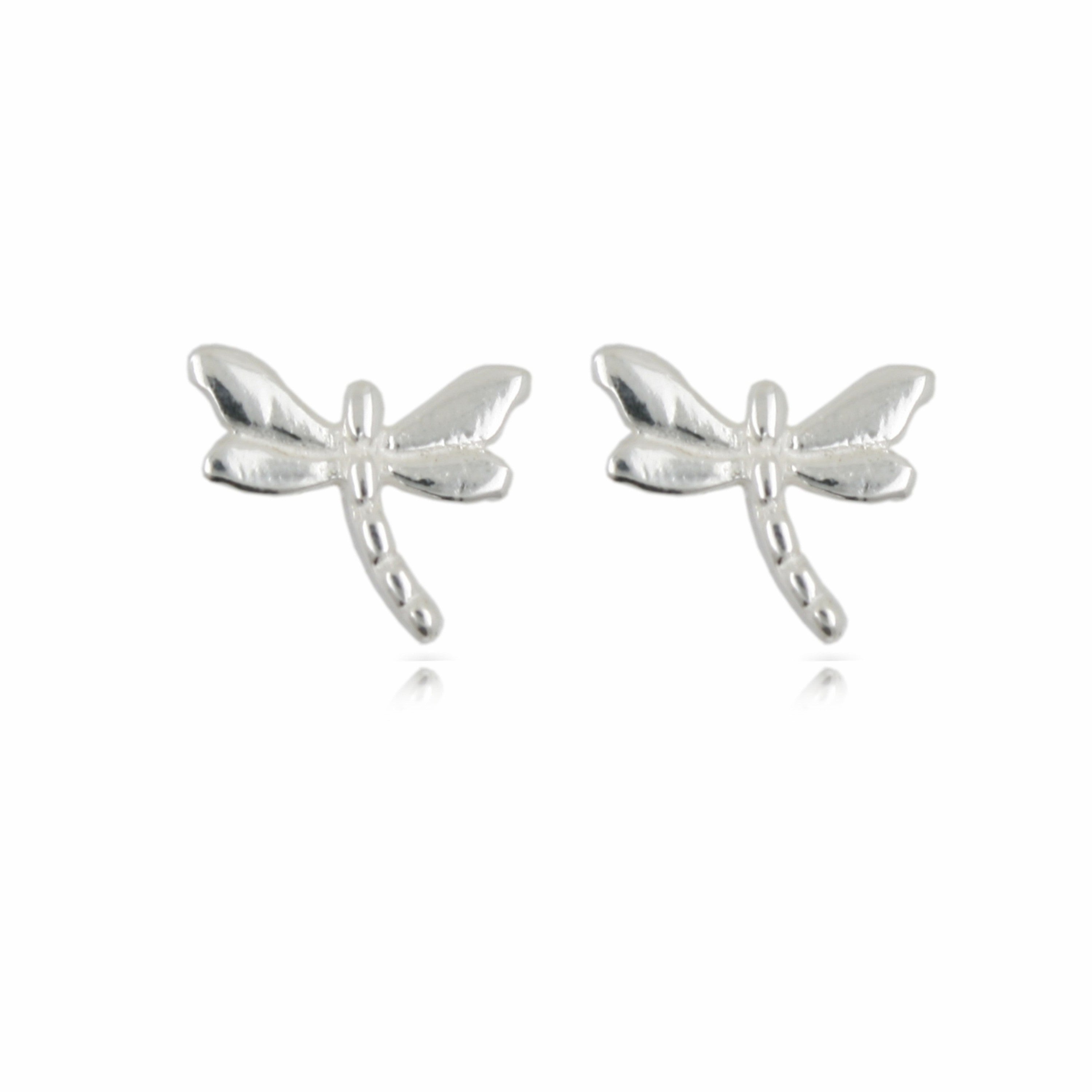 Sterling Silver Petite Dragonfly Stud Earrings