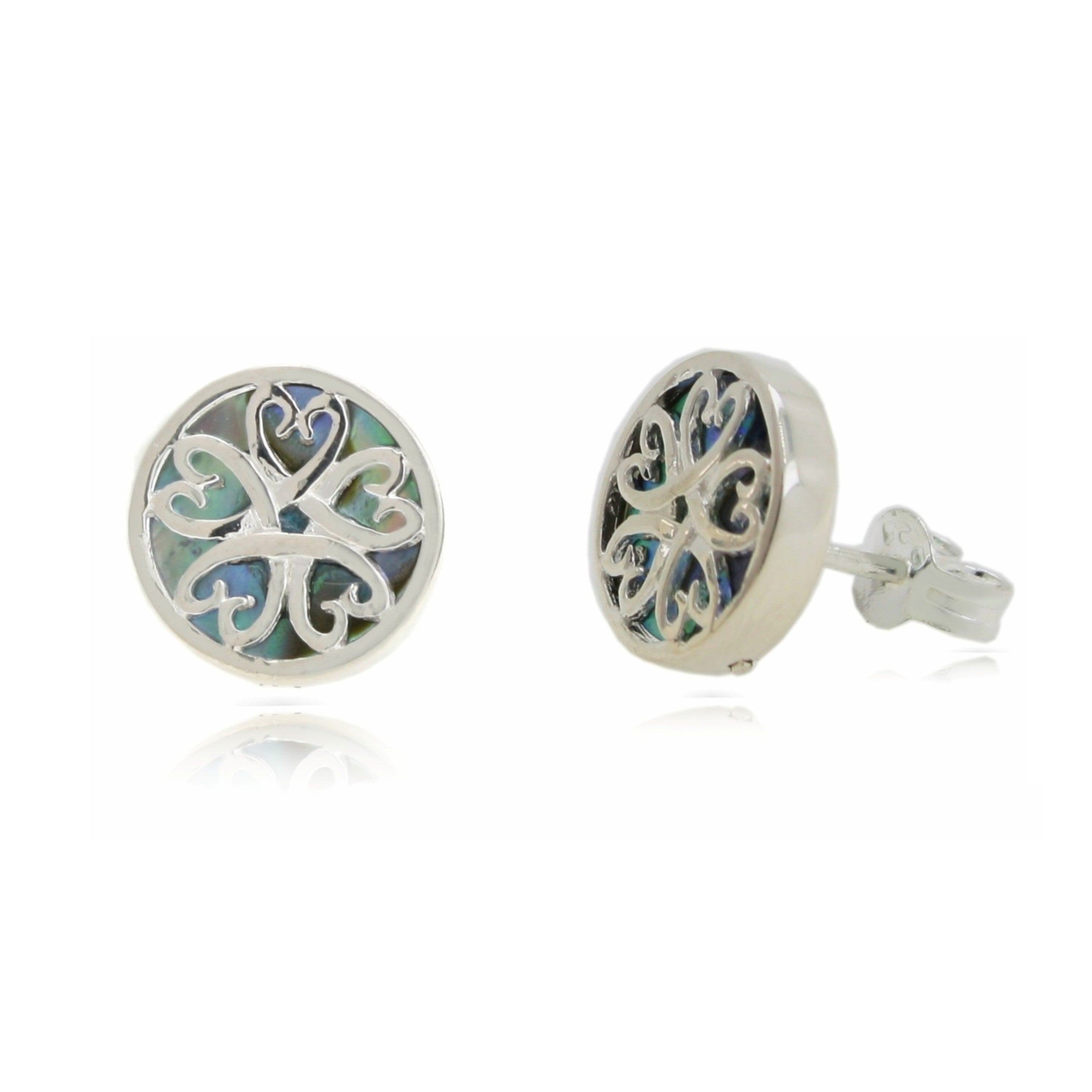 Sterling Silver Paua Flower Stud Earrings