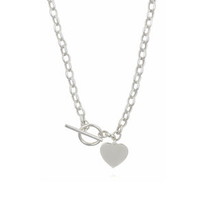 Sterling Silver Fob Heart Necklace