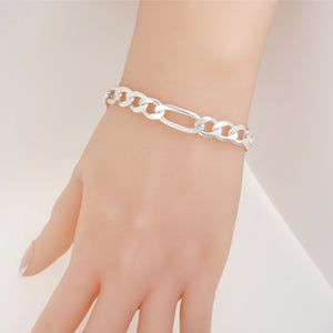 Sterling Silver 3+1 Figaro Bracelet