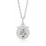 Sterling Silver Love Message Disc Pendant