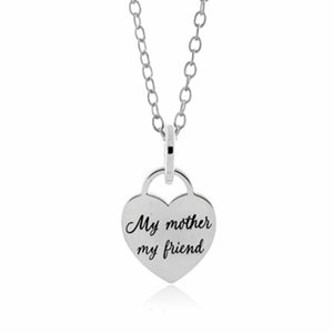 Sterling Silver Mother Heart Message Pendant