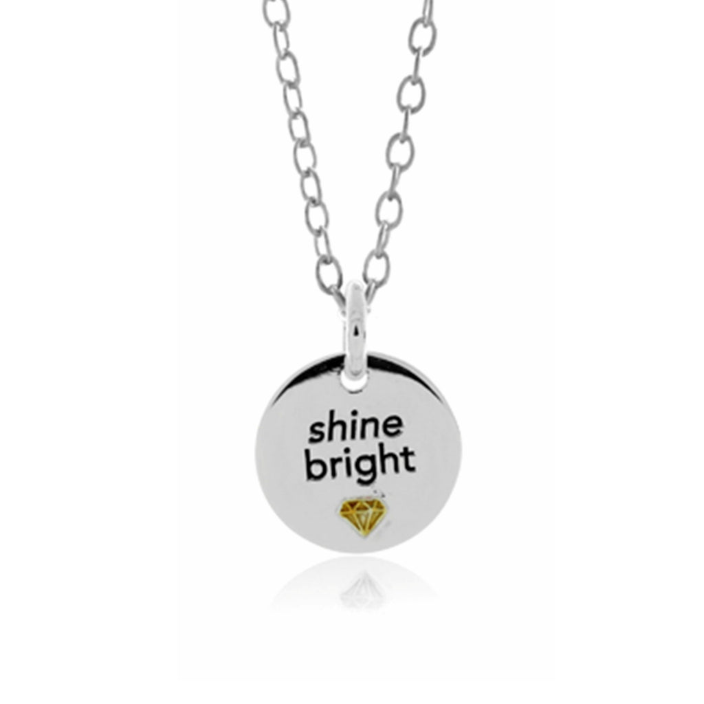 Sterling Silver Shine Bright Message Pendant