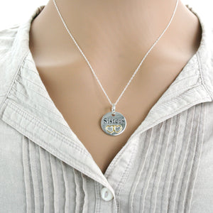 Sterling Silver Sisters Message Pendant