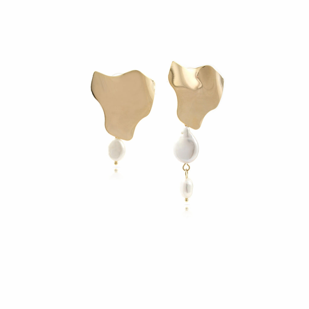 Asymmetric Gold Tone Fashion Earrings
