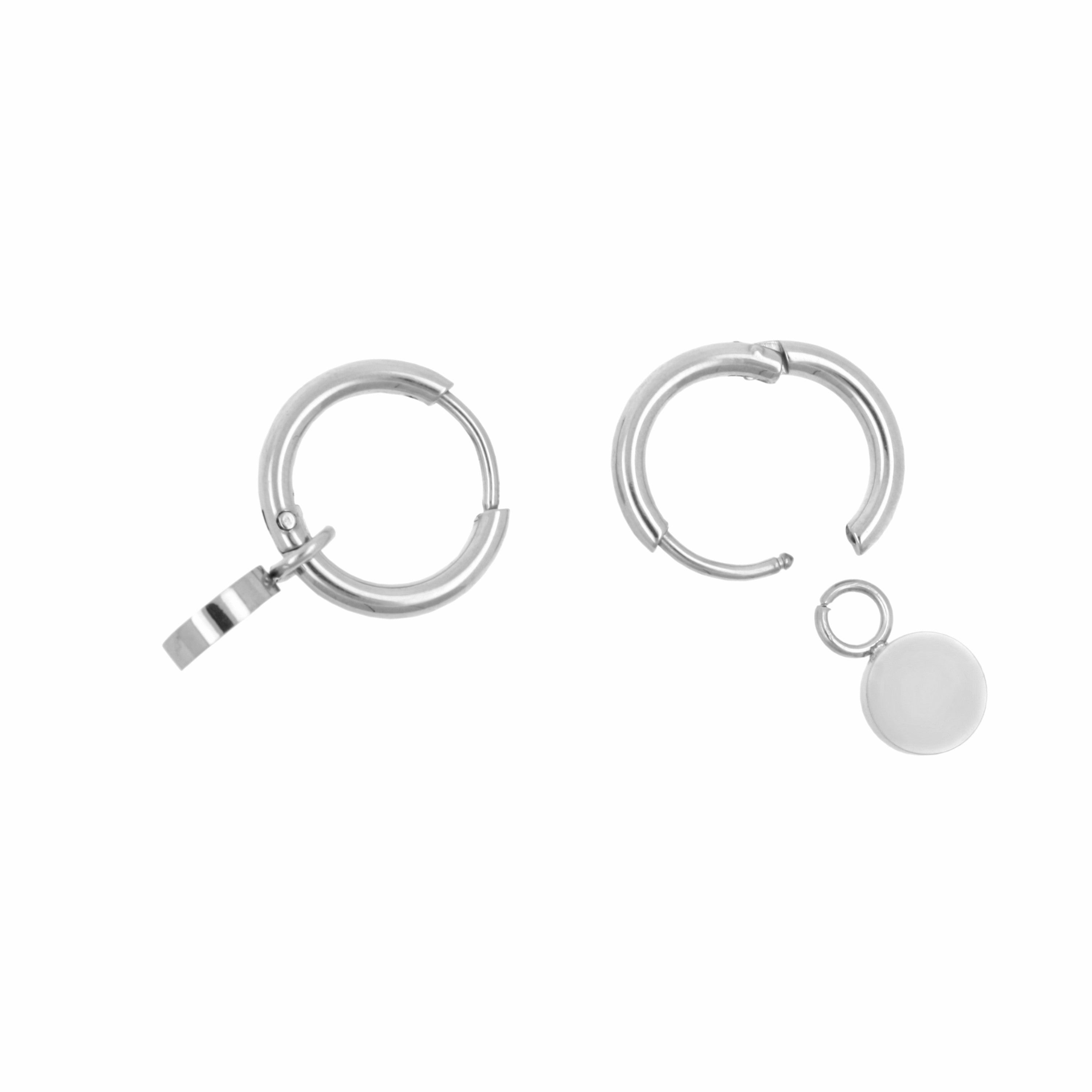 Stainless Steel Disc Sleeper Earring