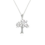 Sterling Silver Tree of Life CZ Pendant & Chain