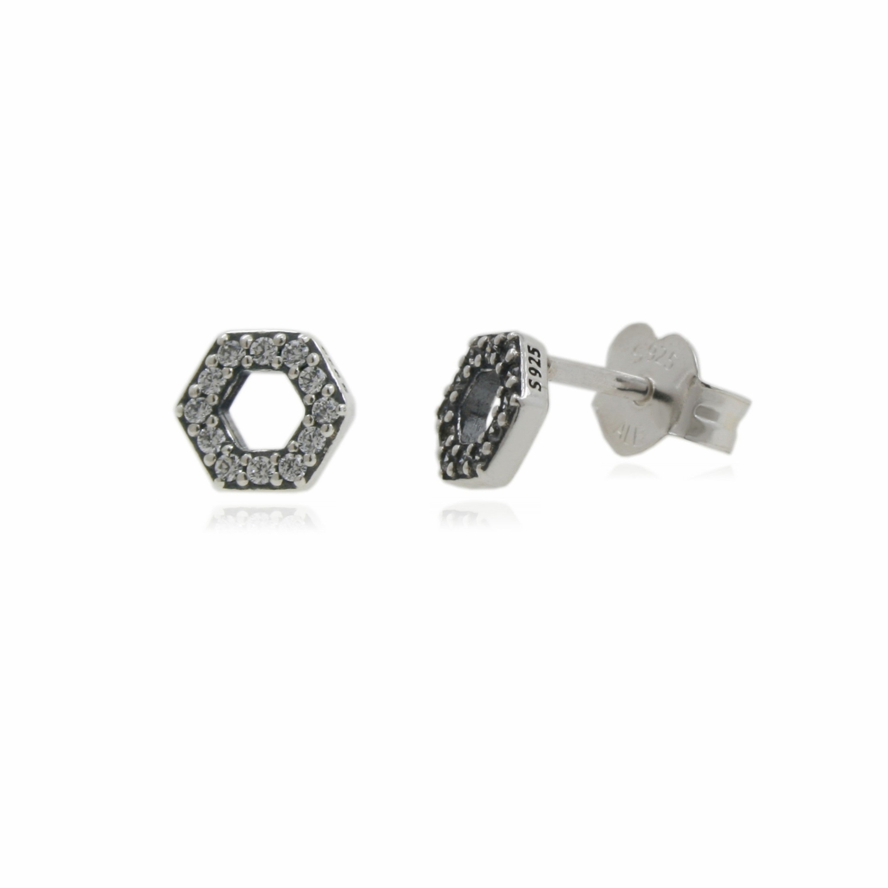 Pandora Sparkling Honeycomb Stud Earrings