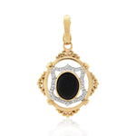 9ct Yellow Gold Onyx & Diamond Pendant