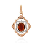 9ct Rose Gold Garnet & Diamond Pendant