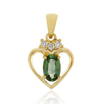 18ct Yellow Gold Green Sapphire & Diamond Pendant