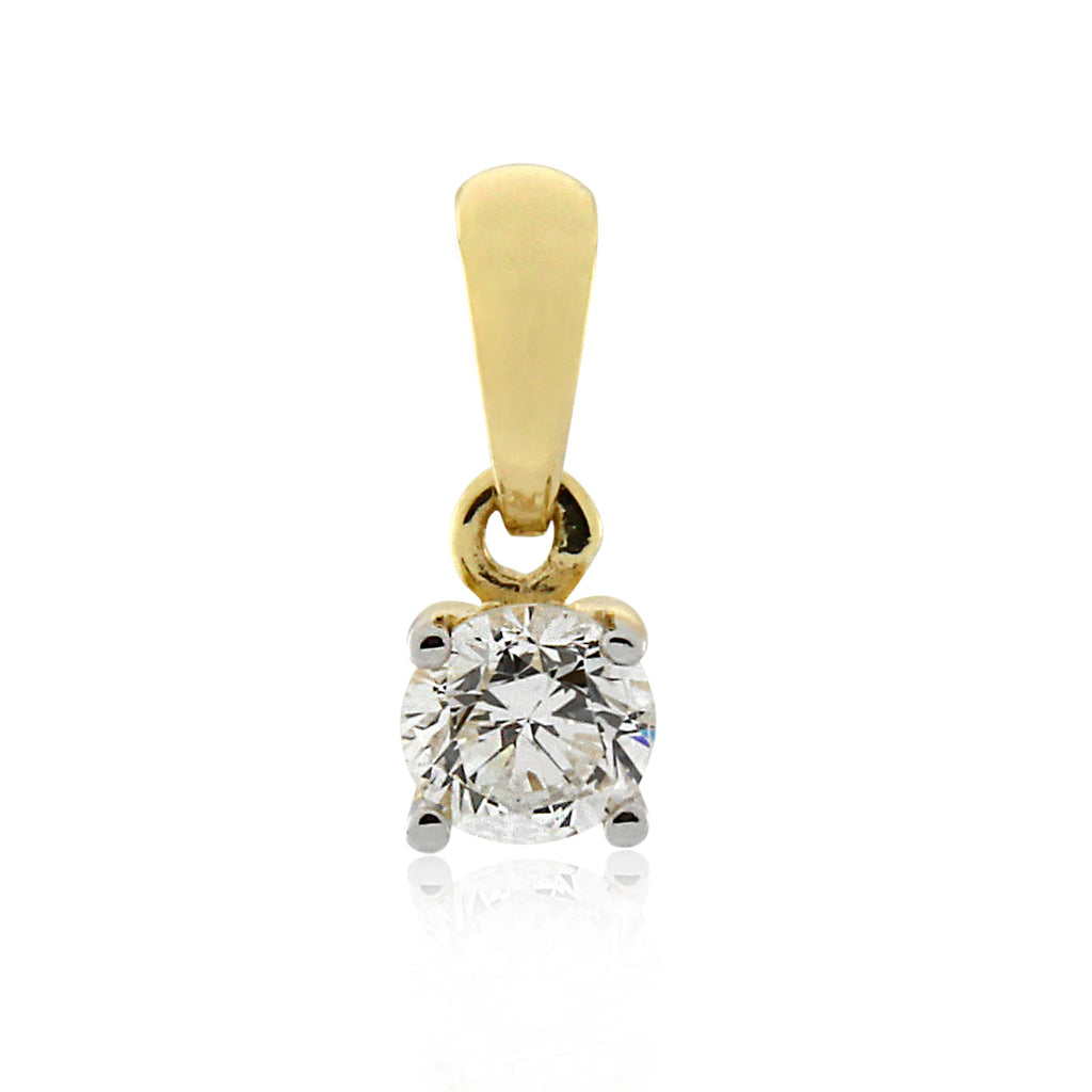 9ct Yellow Gold Diamond Pendant .20ct TW