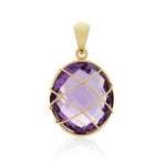 9ct Yellow Gold Amethyst Pendant