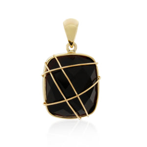 9ct Yellow Gold Onyx Pendant