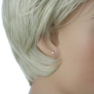 Sterling Silver Austrian Crystal 2mm Stud Earrings