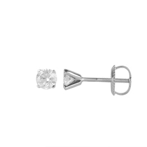 18ct White Gold Diamond Round Brilliant Cut Stud Earrings .40ct TW