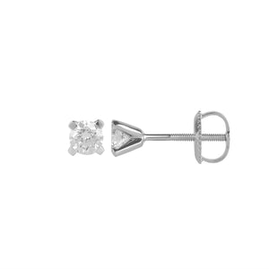 18ct White Gold Diamond Round Brilliant Cut Stud Earrings .50ct TW