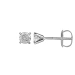 18ct White Gold Diamond Round Brilliant Cut Stud Earrings .75ct TW