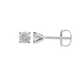 18ct White Gold Diamond Round Brilliant Cut Stud Earrings 1.00ct TW