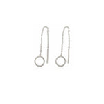 Sterling Silver Circle Thread Earrings