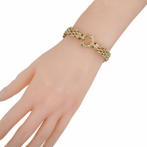 Sterling Silver Gold Plated 3 Bar Bracelet With Euroclasp 19 cm
