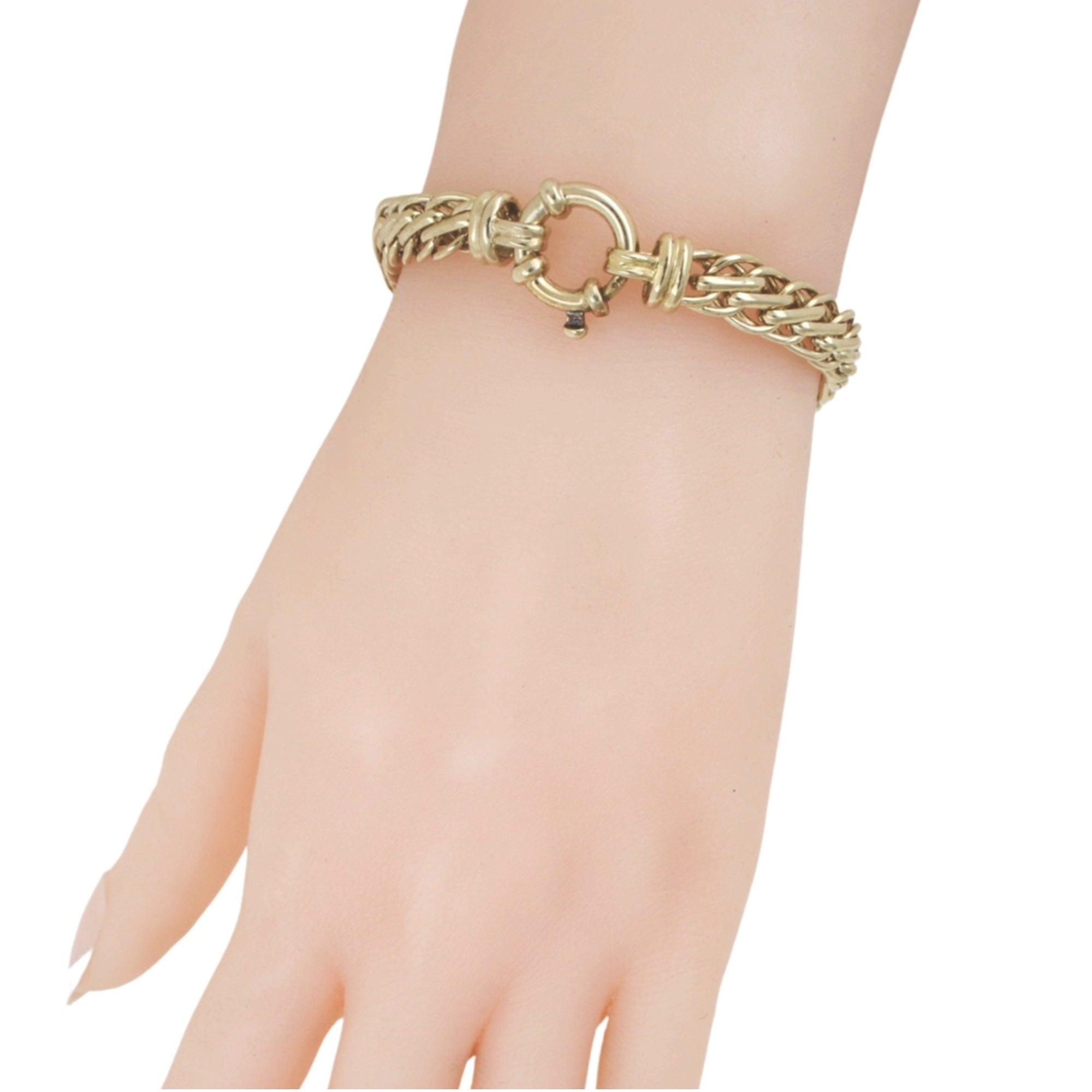 Sterling Silver Gold Plated Twisted Curb Bracelet With Euroclasp 19cm