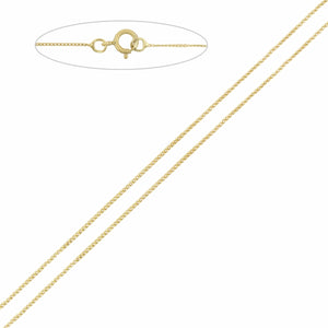 9ct Gold Curb Pendant Chain 40cm