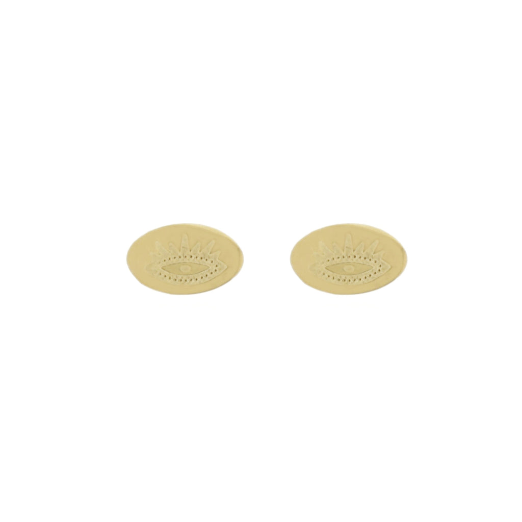 Stainless Steel Gold Oval Studs