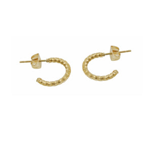 Stainless Steel Gold Stud Hoop Earrings