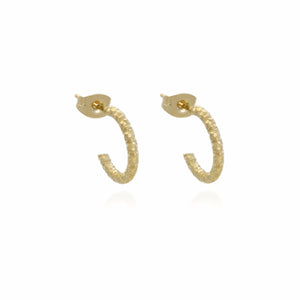 Stainless Steel Gold Stud Hoop Earrings