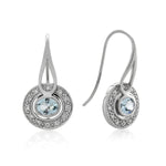 9ct White Gold Aquamarine & Diamond Earrings .24ct TW