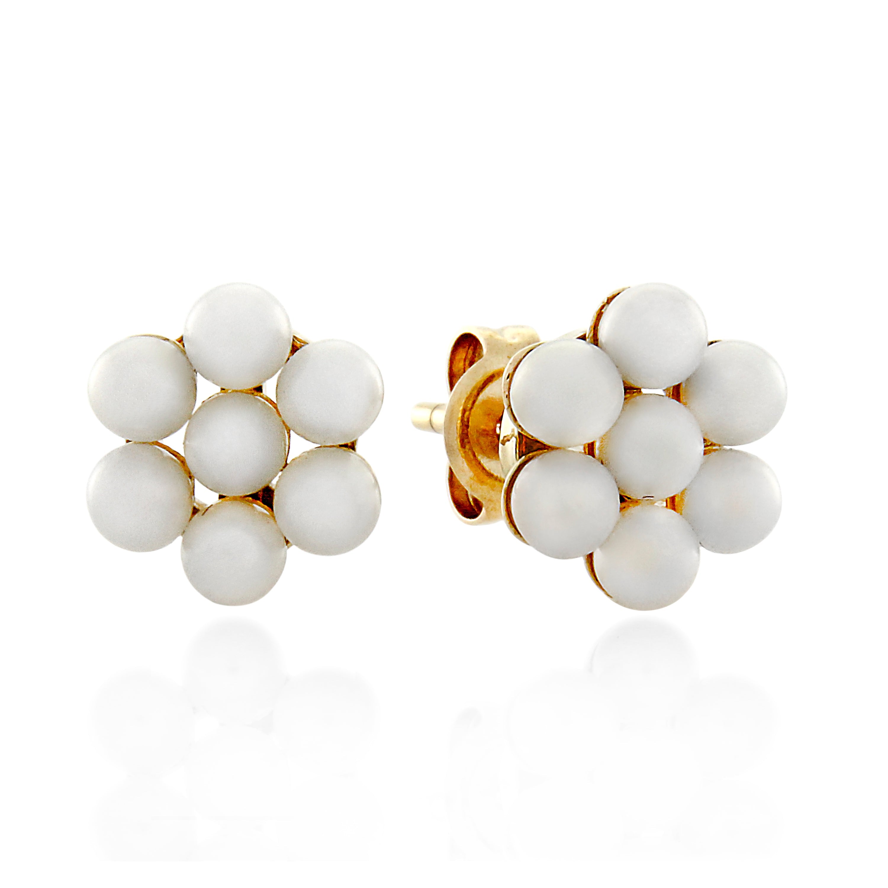 9ct Yellow Gold White Freshwater Pearl Earrings