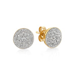 9ct Yellow Gold Cluster Diamond Stud Earrings 1/4ct TW