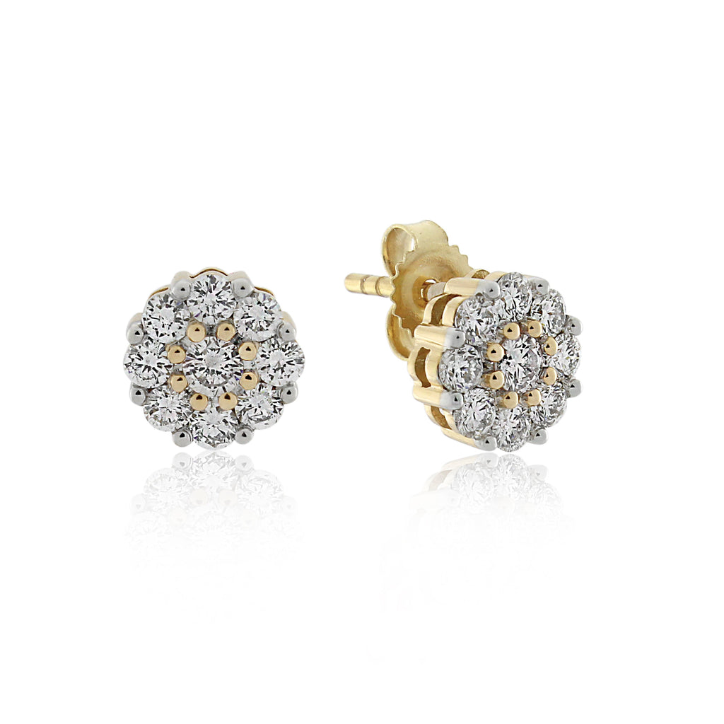 9ct Yellow Gold Diamond Earrings 1/2ct TW