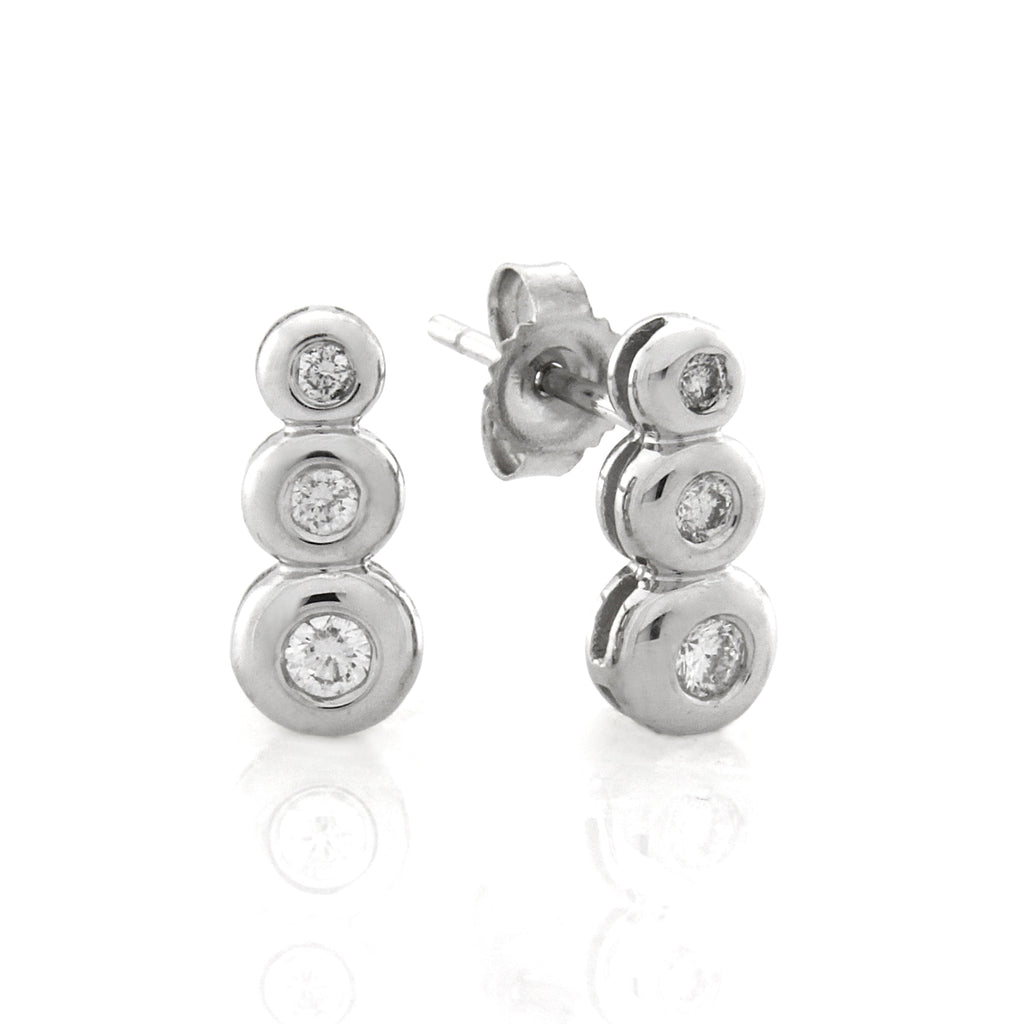 18ct White Gold Diamond Earrings  .20ct TW