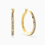 9ct Yellow Gold Cubic Zirconia Hoop Earrings