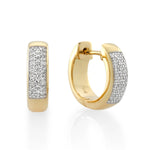 9ct Yellow Gold Diamond Huggie Earrings .18ct TW
