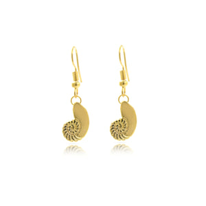 Gold Tone Shell Hook Fashion Earrings